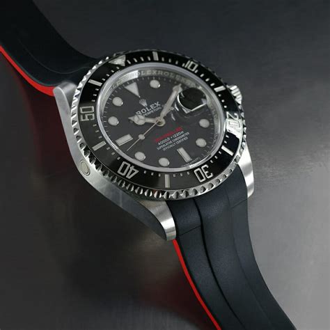 rolex deep sea dweller rubber strap|Rolex Sea-Dweller watch band.